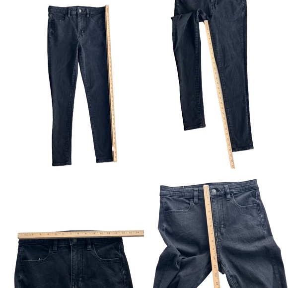 American Eagle Women’s 4 Short Black Denim The Dream Jean Super Hi-Rise Jeggings - Picture 6 of 16